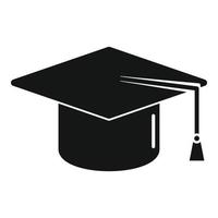 vetor simples de ícone de chapéu de formatura. diploma de faculdade