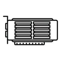 vetor de contorno do ícone de ram da placa de vídeo. gpu do computador