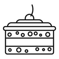 vetor de contorno do ícone do bolo muffin. feliz Aniversário
