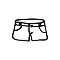 shorts curtos em estilo doodle - desenho vetorial desenhado à mão vetor