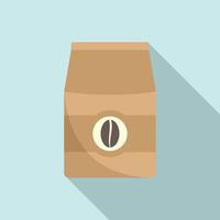 vetor plano do ícone do pacote de grãos de café. xícara de café expresso