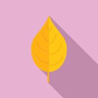 vetor plano de ícone de folha de outono amarelo. planta de árvore