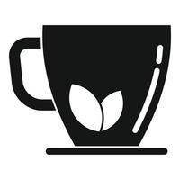 vetor simples do ícone do copo de chá de ervas. bebida quente