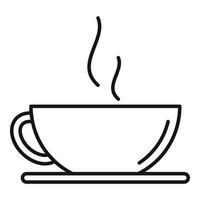 vetor de contorno de ícone de xícara de café quente. bebida de chá