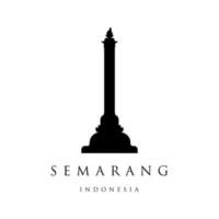 tugu muda de semarang indonésia. estátua do marco indonésio na cidade da Indonésia, isolada no branco vetor