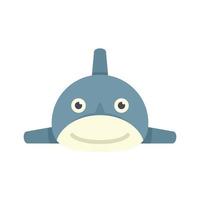 ícone de brinquedo de tubarão sorridente vetor plano isolado