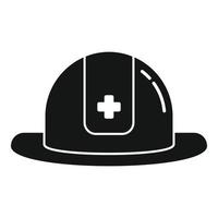 vetor simples do ícone do capacete do socorrista. chapéu de bombeiro