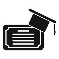 vetor simples de ícone de graduação acadêmica. estudo de livro