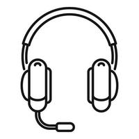 vetor de contorno do ícone do fone de ouvido dj. fone de ouvido do cliente