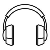 vetor de contorno de ícone de fone de ouvido de áudio. serviço de jogador