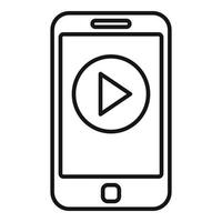 vetor de contorno do ícone de edição de vídeo do telefone. smartphone móvel