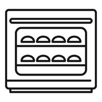 vetor de contorno de ícone de forno de convecção de cozimento. cozinhar fogão elétrico