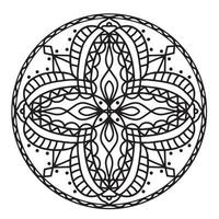 mandala circular padrão preto e branco, decorado com arte de mandala legal boêmia, flores de henna, rito mehndi e simétrico monocromático. mandal de página de livro para colorir, terapia anti-stress. vetor