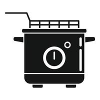 vetor simples do ícone do equipamento da fritadeira. cesta de óleo