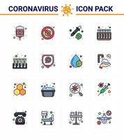 conjunto de ícones de prevenção de coronavírus 2019ncov covid19 tubos de sangue teste de perigo vírus viral coronavírus 2019nov doença vetor elementos de design
