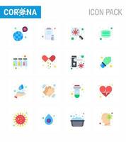 covid19 corona virus contaminação prevenção ícone azul 25 pack como relatório de rosto médico germes de pesquisa viral coronavirus 2019nov doença vetor elementos de design