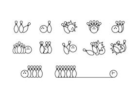 Ícone linear vetores livres da pista de boliche