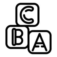 vetor de contorno do ícone do cubo abc. serviço de puericultura