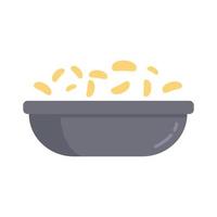 ícone de flocos de cereais de café da manhã vetor isolado plano
