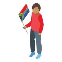 vetor isométrico do ícone do país da áfrica do sul. criança do mundo