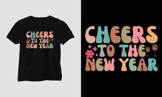 brindes ao ano novo - design de camiseta e vestuário para o ano novo de 2023 vetor