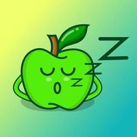 design isolado de personagem de maçã verde estilo de desenho animado vetorial eps vetor