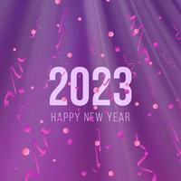 design de modelo de ano novo roxo 2023 para mídia social, banner, cartaz vetor