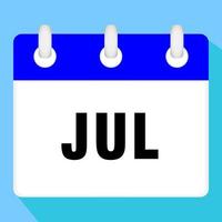 ícone de calendário para julho. ilustração vetorial. vetor