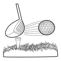 acertar o ícone da bola de golfe, estilo de estrutura de tópicos vetor