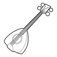 ícone de guitarra árabe, estilo de estrutura de tópicos vetor