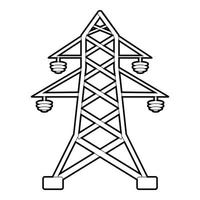 ícone de poste elétrico, estilo de estrutura de tópicos vetor