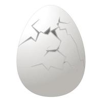 vetor de desenhos animados de ícone de ovo rachado. casca de ovo quebrada