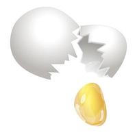 vetor de desenho de ícone de casca de ovo de crack. ovo quebrado