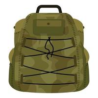 vetor de desenhos animados de ícone de mochila de caçador. equipamento de caça