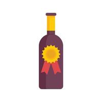 ícone de garrafa de vinho sommelier plano isolado vetor