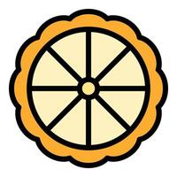 vetor de contorno de cor de ícone de bergamota de limão