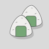 conjunto de ícones de onigiri para negócios. ilustração de comida japonesa asiática vetor