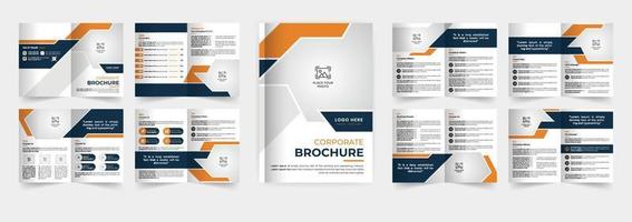 Design de modelo de brochura de negócios corporativos modernos de 16 páginas vetor