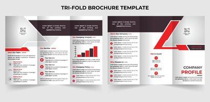 design moderno de brochura com três dobras de perfil de empresa corporativa vetor