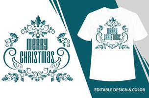 fundo de feliz natal com tipografia, camiseta, letras, cartão de felicitações, banner e pôster, ilustração vetorial de caligrafia, design de camiseta de natal, camiseta vintages, vetor, vetor