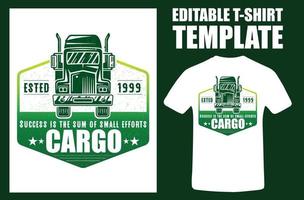 ilustração de esboço de vetor de camiseta de transporte por caminhão. o melhor design de camiseta vintage de caminhoneiro. carga de camuflagem. entrega e logística. design de camisetas de acampamento