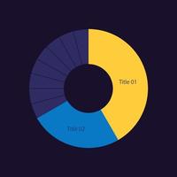 modelo de design de infográfico de círculo de comparação de receita de concorrentes para tema escuro. análise de mercado. gráfico de pizza editável com setores. apresentação de dados visuais vetor