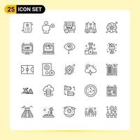 25 ícones criativos, sinais modernos e símbolos de elementos de design de vetores editáveis de venda de internet humana iot
