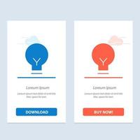 lâmpada básica ui azul e vermelho baixe e compre agora modelo de cartão de widget da web vetor