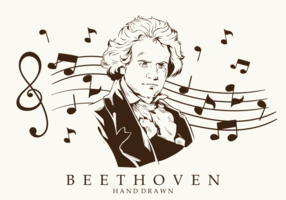 Livre mão desenhada Beethoven vetores