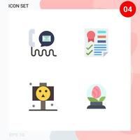 conjunto moderno de 4 ícones e símbolos planos, como fita de comunicação, ajuda a documentar elementos de design de vetores editáveis do halloween