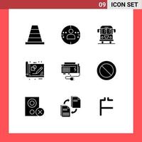 9 ícones criativos sinais e símbolos modernos de ideia de transporte de computador apc rascunho de elementos de design de vetores editáveis