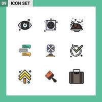 9 ícones criativos sinais modernos e símbolos de conversas elétricas comentários de férias bate-papo elementos de design de vetores editáveis