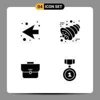 4 sinais de símbolos de glifos de pacote de ícones pretos para designs responsivos em fundo branco 4 ícones definem o fundo criativo do vetor de ícones pretos