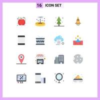 Pacote de cores planas de 16 interfaces de usuário de sinais e símbolos modernos de computadores gadgets natureza promove o lançamento de um pacote editável de elementos de design de vetores criativos